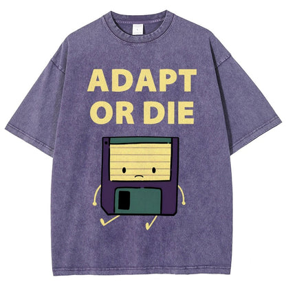 Adapt or Die Floppy Disk Vintage Distressed T-shirt