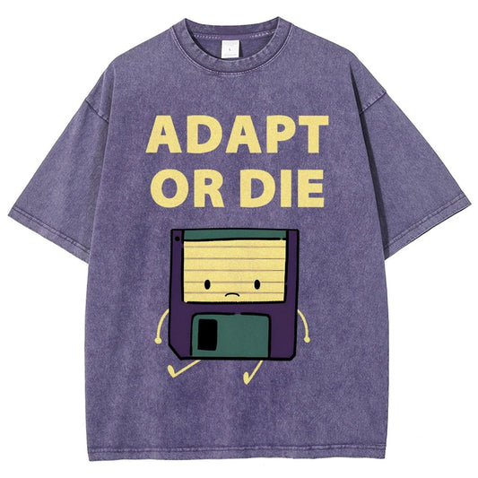 Adapt or Die Floppy Disk Vintage Distressed T-shirt