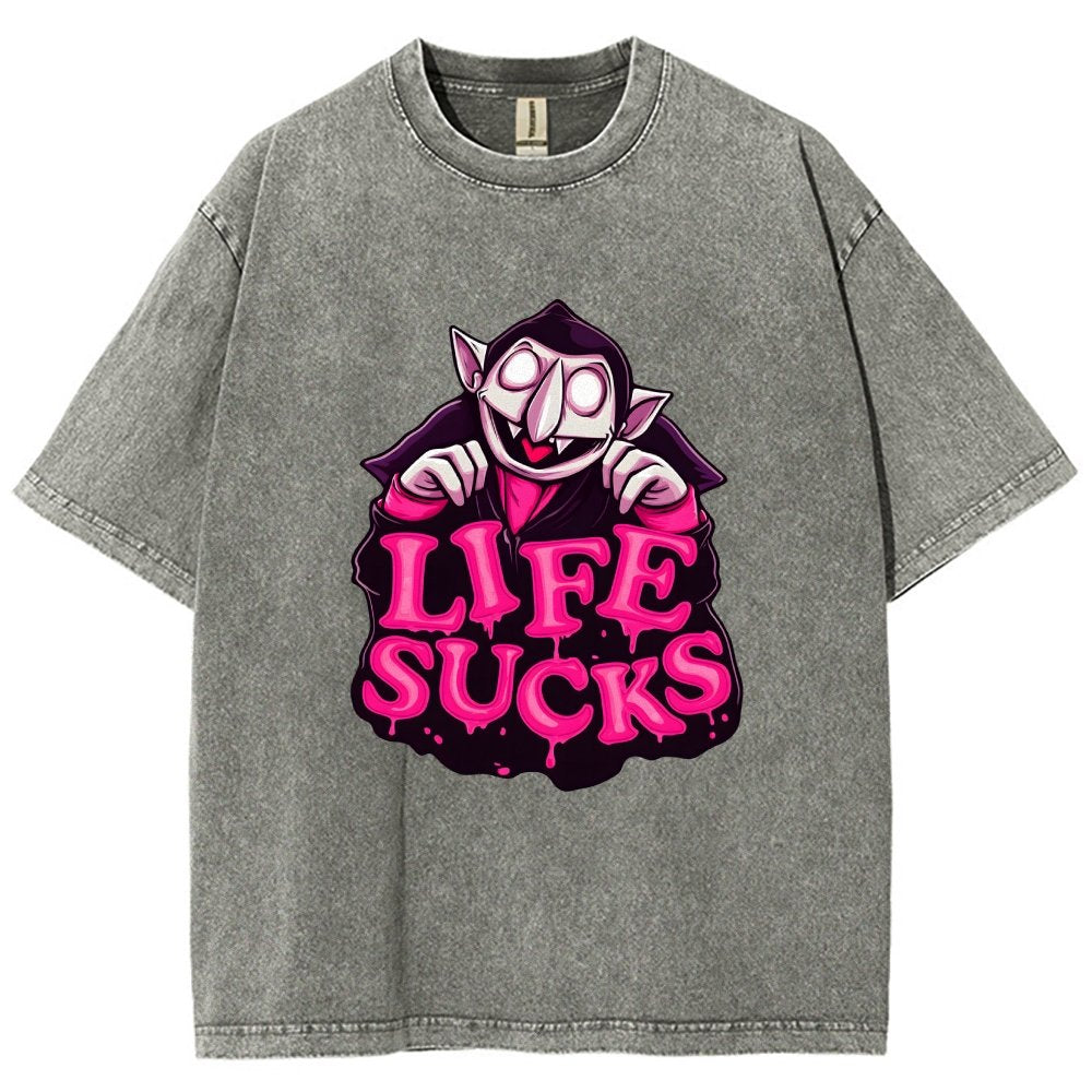 Life Sucks  Vintage Distressed T-shirt