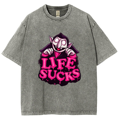 Life Sucks  Vintage Distressed T-shirt