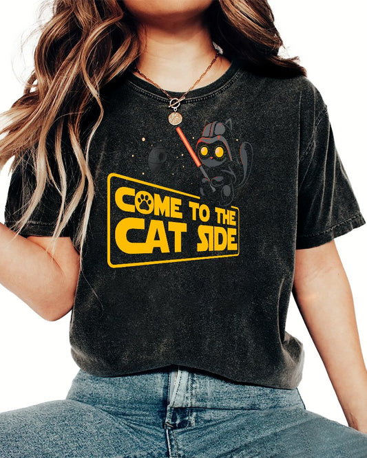 Come To The Cat Side Vintage Distressed T-shirt