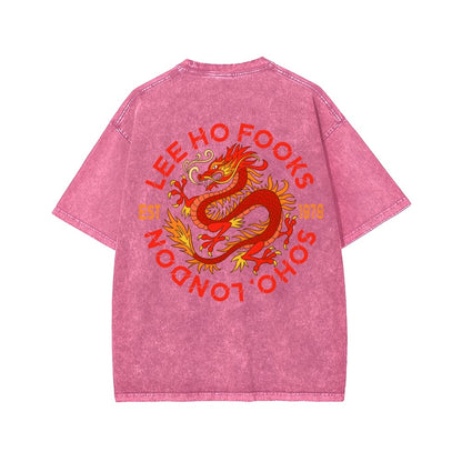 Lee Ho Fooks Front And Back Printing Washed T-shirt