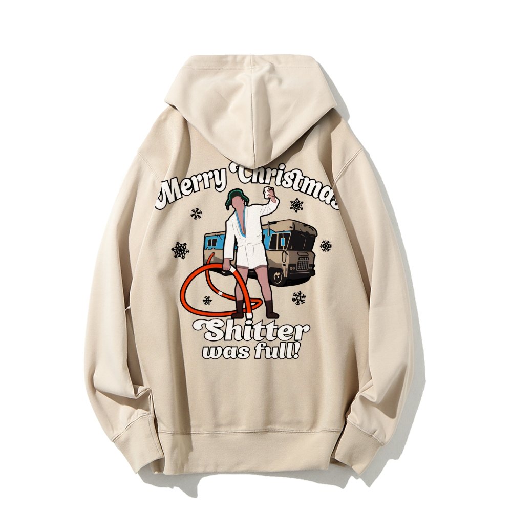 Merry Christmas Shitter Was Full Printed Back Unisex Cotton Hoodie
