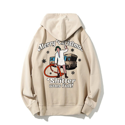 Merry Christmas Shitter Was Full Printed Back Unisex Cotton Hoodie