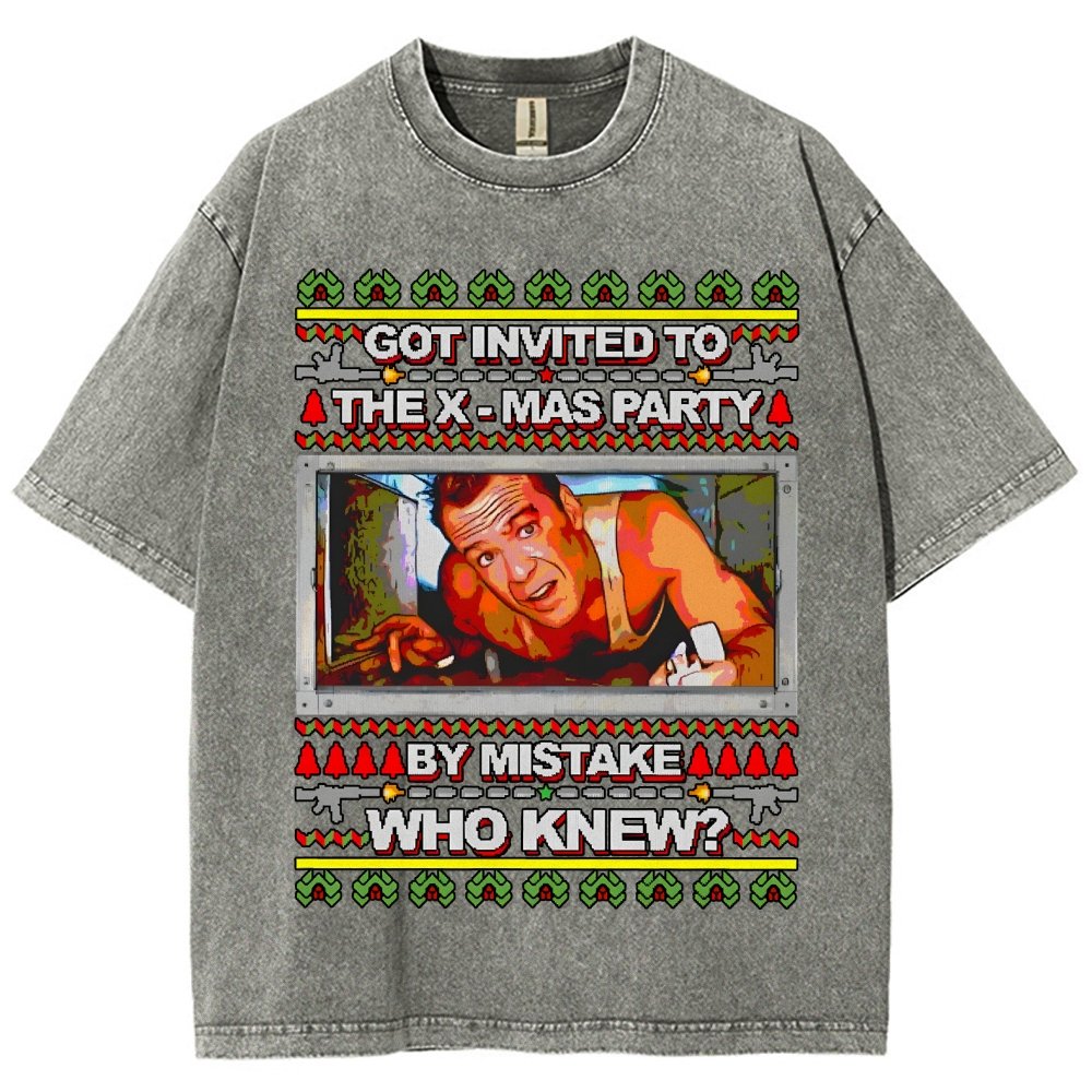 Got invited to the X-mas Party Vintage Distressed T-shirt