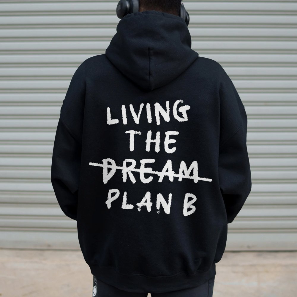 Living Plan B Printed Back Unisex Cotton Hoodie