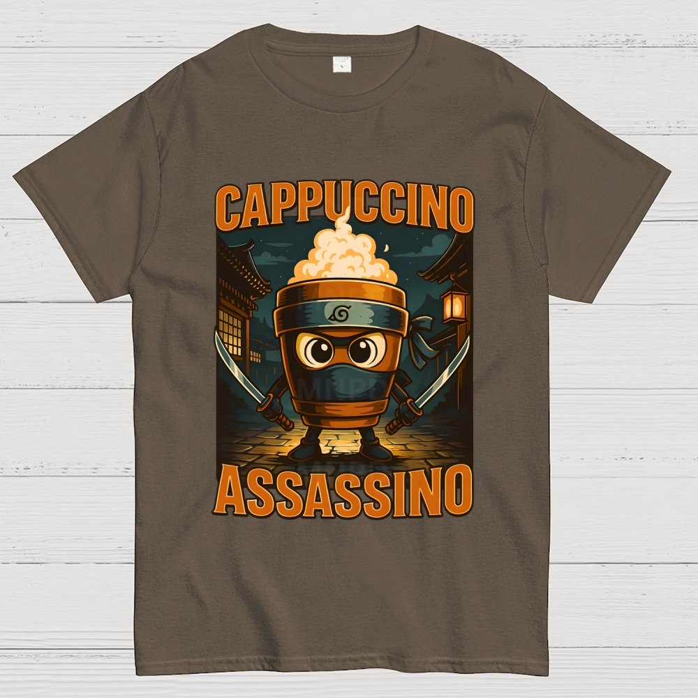Italian Brainrot Cappuccino Assassino Beverage Coffee Lovers Unisex Geek T-Shirt
