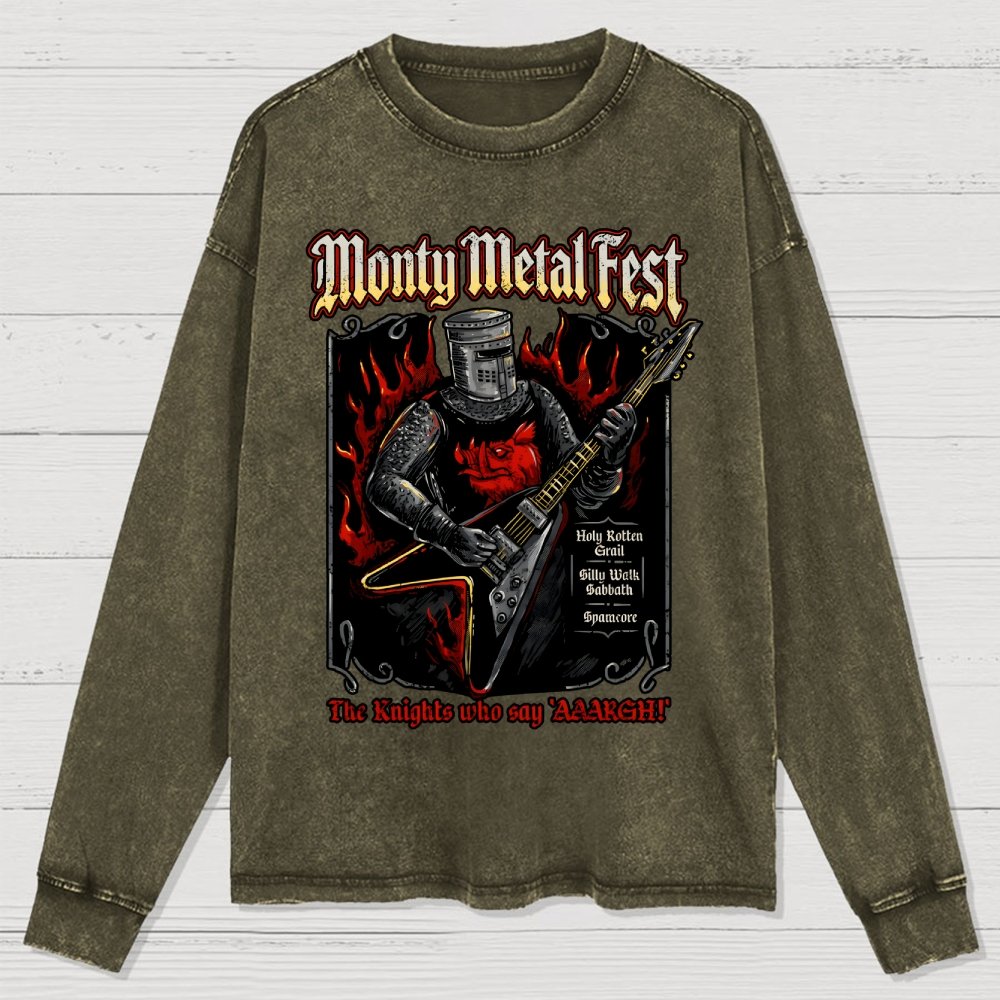 Monty Metal Fest Washed Long Sleeve Tee