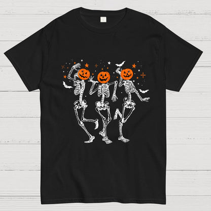 Dancing Skeleton Pumpkin Geeky T-Shirt