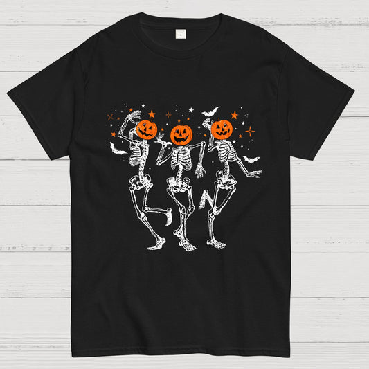 Dancing Skeleton Pumpkin Geeky T-Shirt