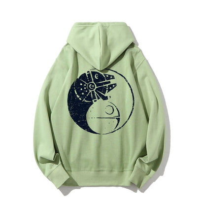 Balancing The Power Geek Printed Back Unisex Cotton Hoodie