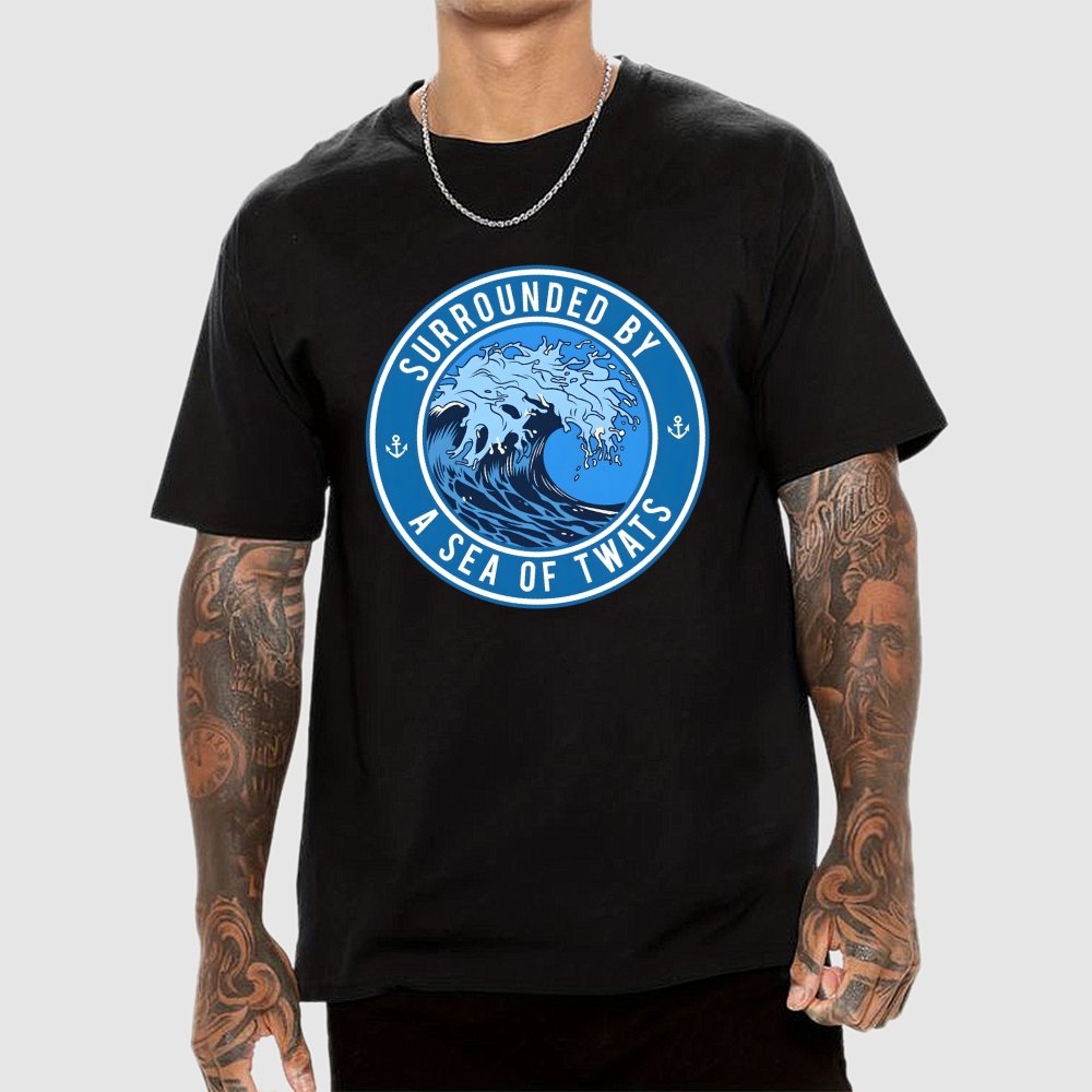 Surrounded by a sea of twats Unisex Geek T-Shirt