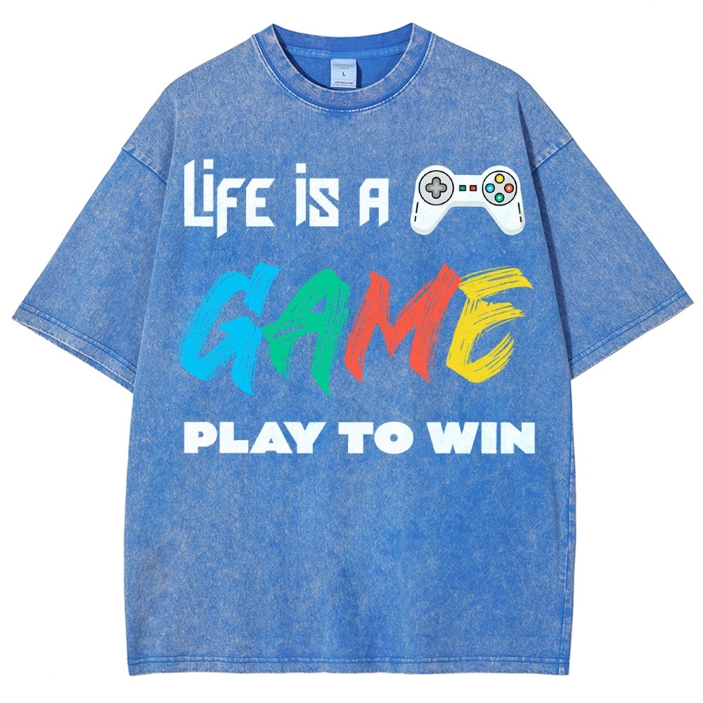 Life Is A Game Play To Win Vintage Distressed T-shirt