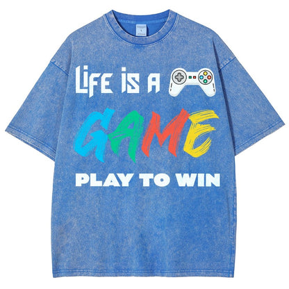 Life Is A Game Play To Win Vintage Distressed T-shirt