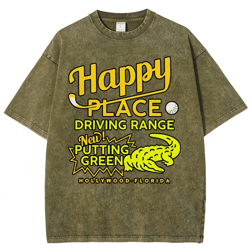 Happy Place Driving Range Vintage Distressed T-shirt