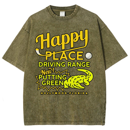 Happy Place Driving Range Vintage Distressed T-shirt