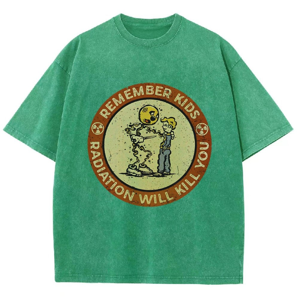 Vintage Radiation Warning Vintage Distressed T-shirt