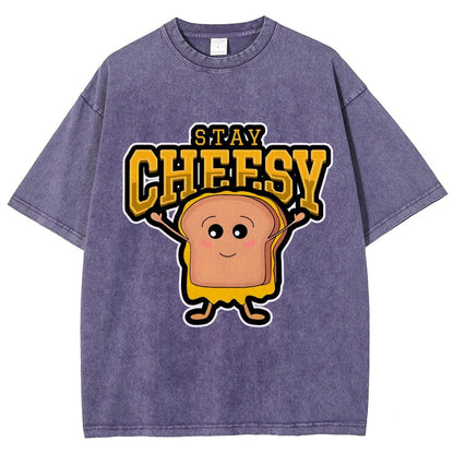 Sandwich Stay Cheesy Vintage Distressed T-shirt