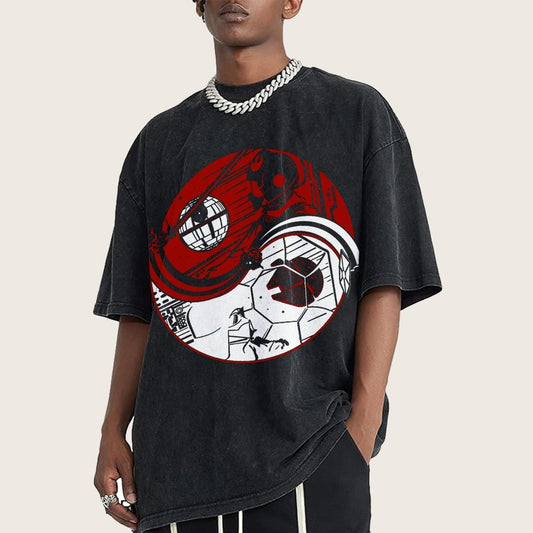 Yin Yang Vintage Distressed T-shirt