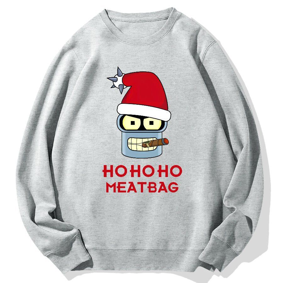Ho-Ho-Ho！Meatbag Geek Cotton Sweatshirt
