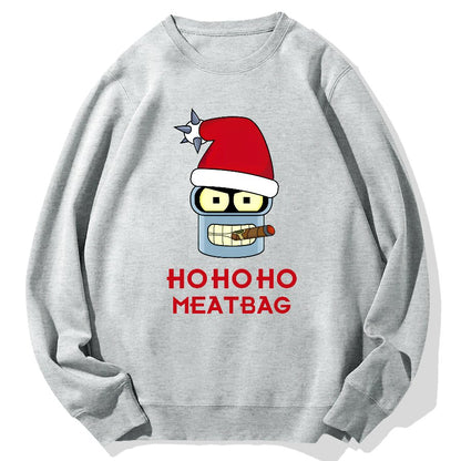 Ho-Ho-Ho！Meatbag Geek Cotton Sweatshirt
