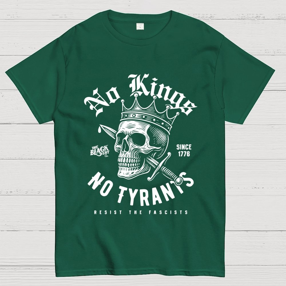 No Kings No Tyrants Skull Protest Geek T-Shirt
