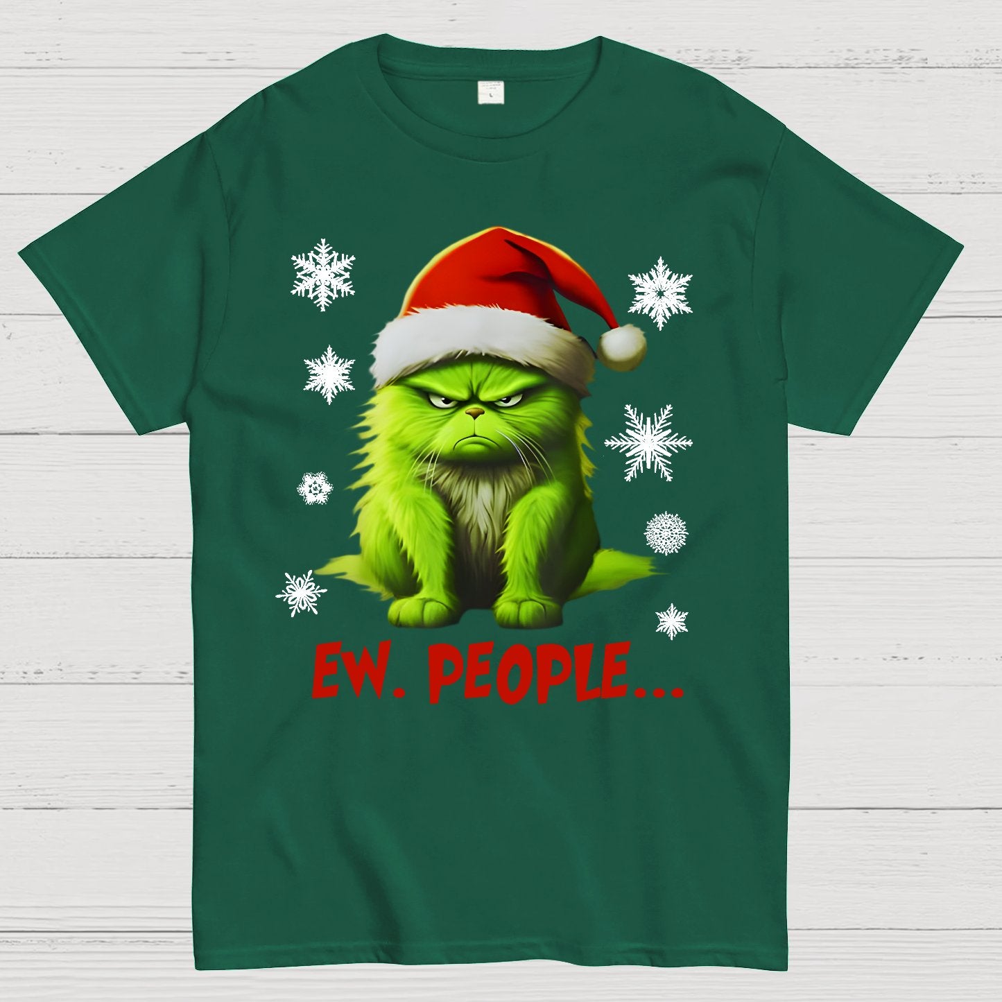 Funny Christmas Cat Geek T-Shirt