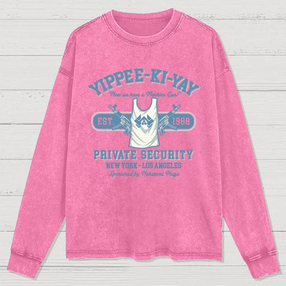 Yippee Ki Yay Security NY-LA Washed Long Sleeve Tee