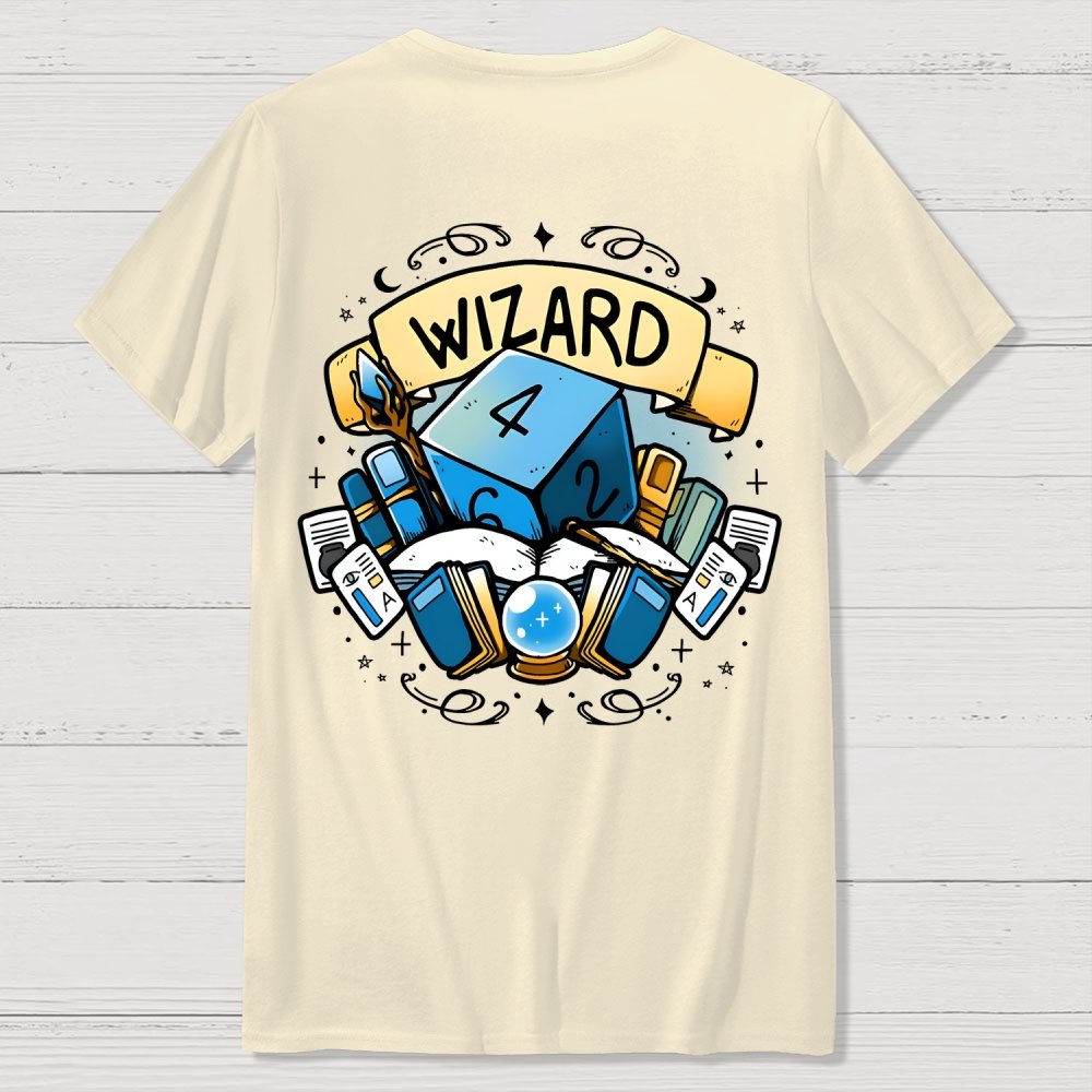 Wizard Dice Front And Back Printing Geek T-Shirt