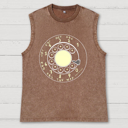 Rotary Dial Vintage Funny Vintage Distressed Washed Tank