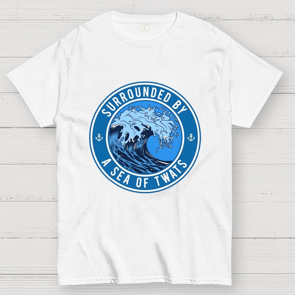 Surrounded by a sea of twats Unisex Geek T-Shirt