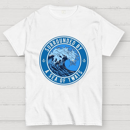 Surrounded by a sea of twats Unisex Geek T-Shirt
