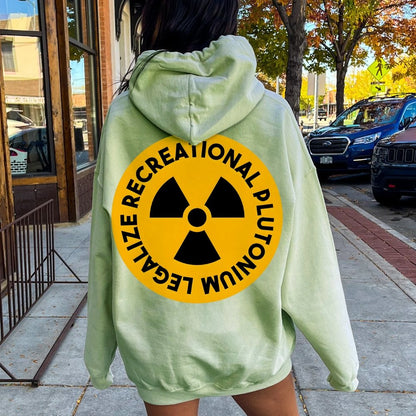 Legalize Recreational Plutonium Printed Back Unisex Cotton Hoodie