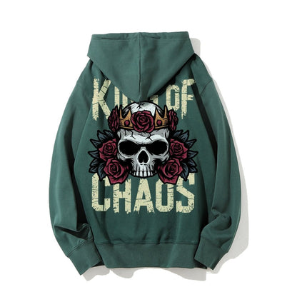 King Of Chaos Printed Back Cotton Hoodie