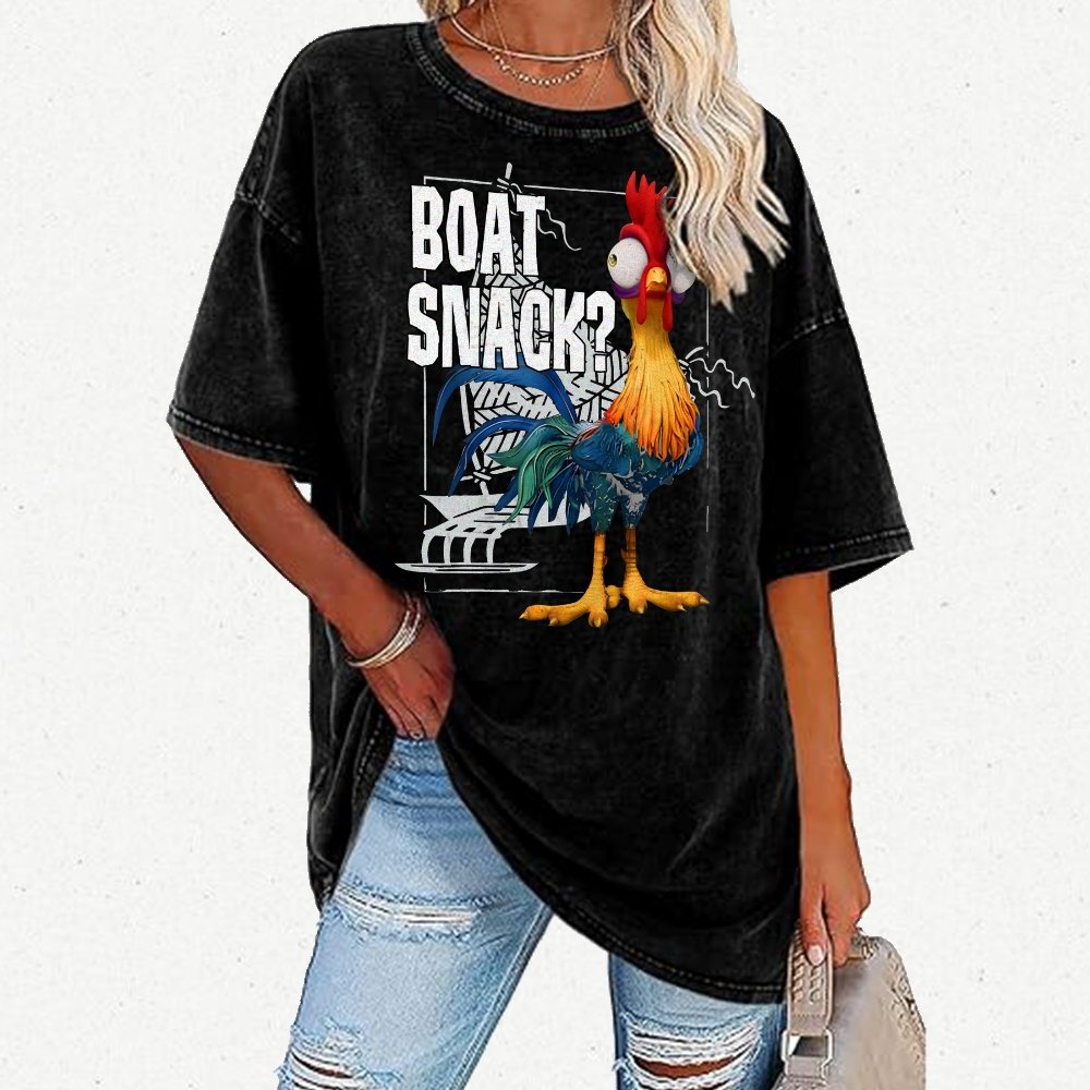Boat Snack  Chicken Vintage Distressed T-shirt