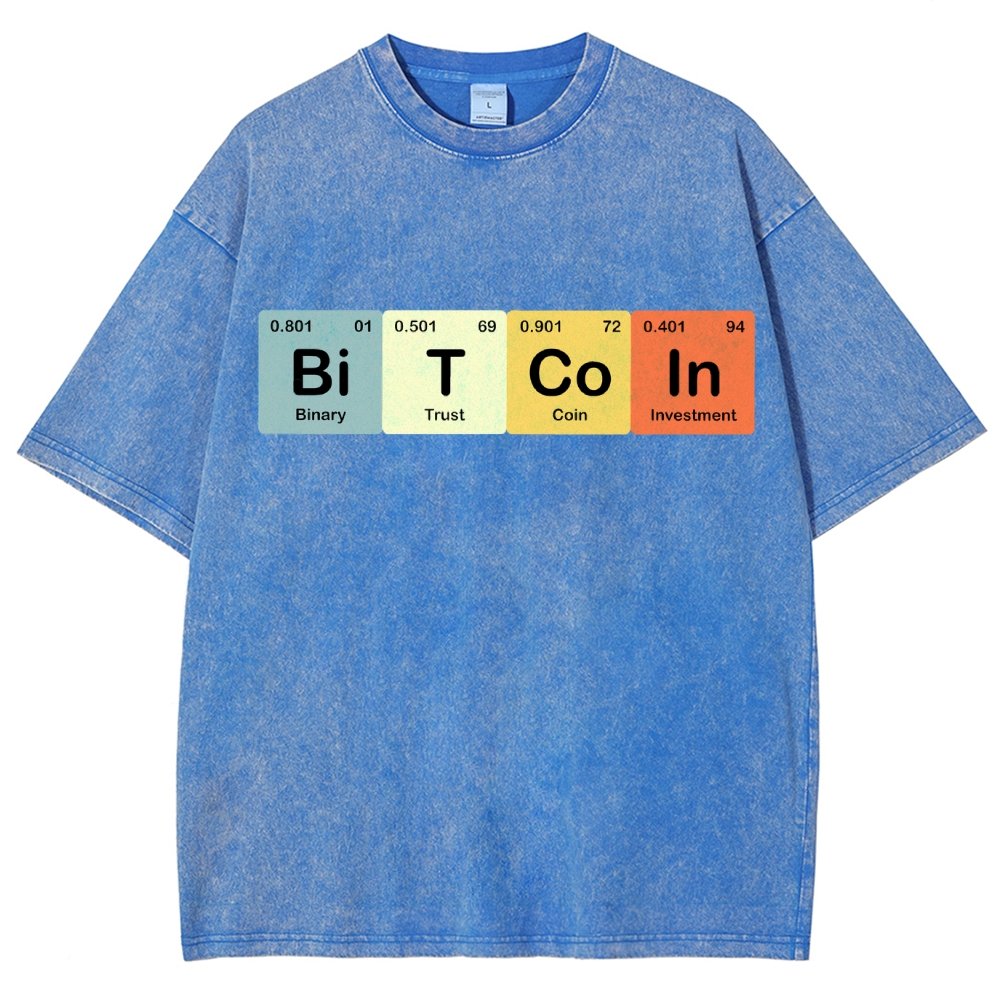 Bitcoin Periodic Table Cryptocurrency BTC Funny Vintage Vintage Distressed T-shirt