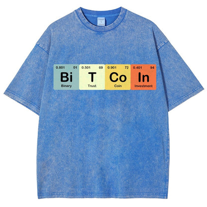 Bitcoin Periodic Table Cryptocurrency BTC Funny Vintage Vintage Distressed T-shirt