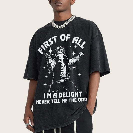 First Of All I'm A Delight Vintage Distressed T-shirt