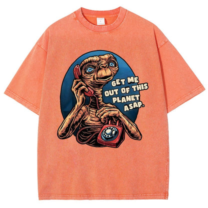 Phone Call to space Vintage Distressed T-shirt