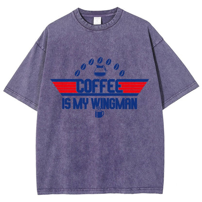 Coffee Is My Wingman Vintage Distressed T-shirt