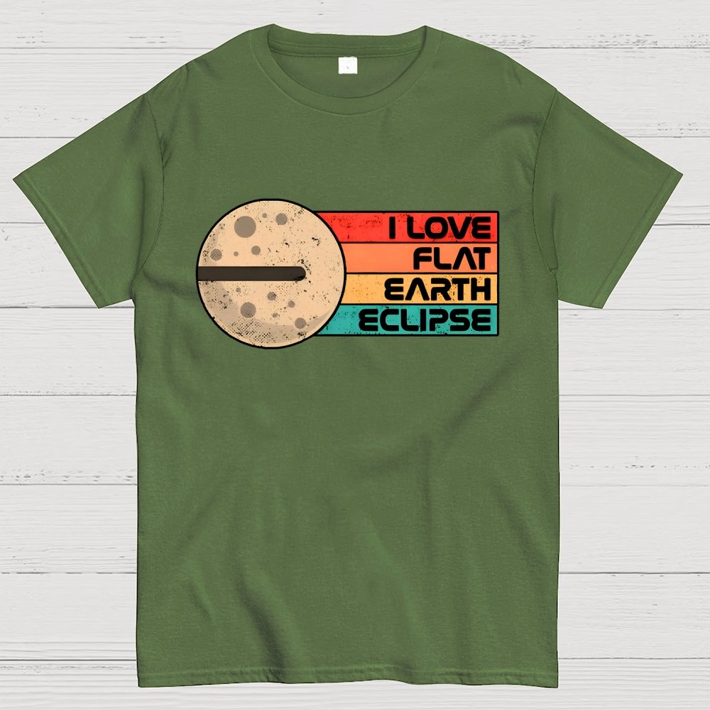 I Love Flat Earth Eclipse Geek T-Shirt