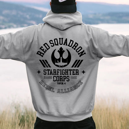 Red Team Base One Printed Back Unisex Cotton Hoodie