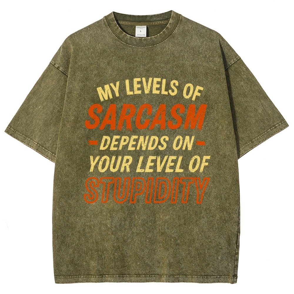 My Level of Sarcasm Depends Vintage Distressed T-shirt