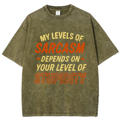 My Level of Sarcasm Depends Vintage Distressed T-shirt