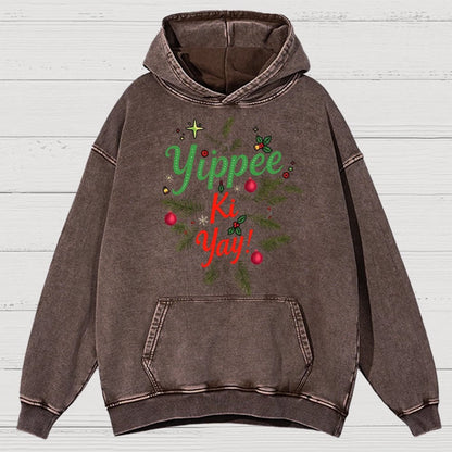 Yippee Ki Yay Vintage Distressed Hoodie