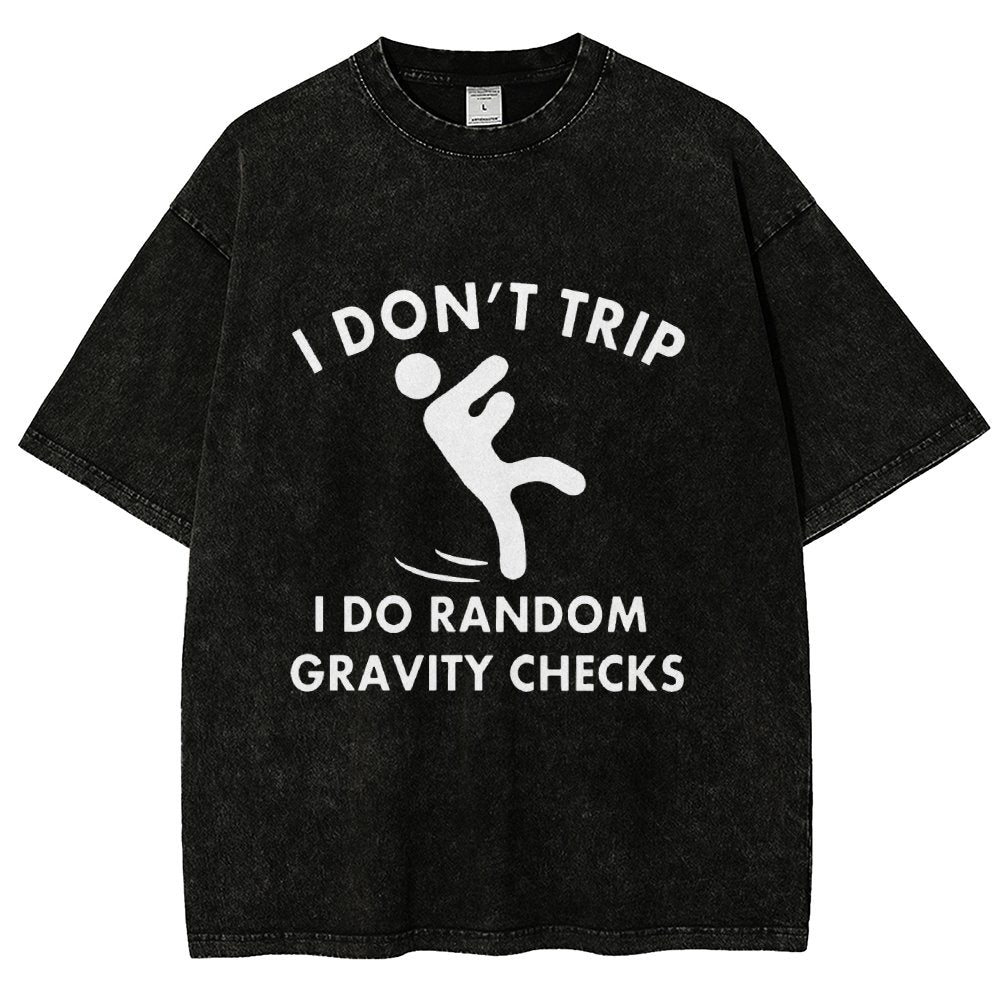 Random Gravity Checks Funny Vintage Distressed T-shirt