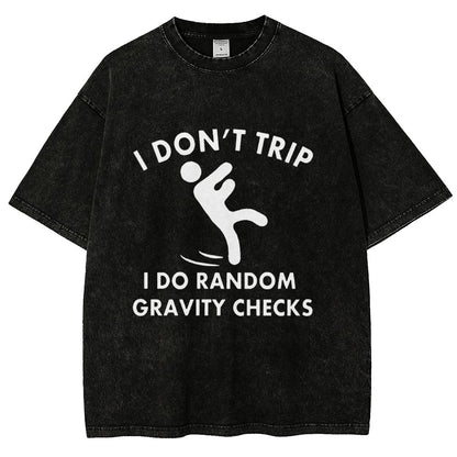 Random Gravity Checks Funny Vintage Distressed T-shirt