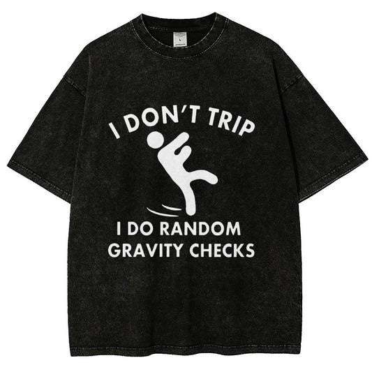 Random Gravity Checks Funny Vintage Distressed T-shirt