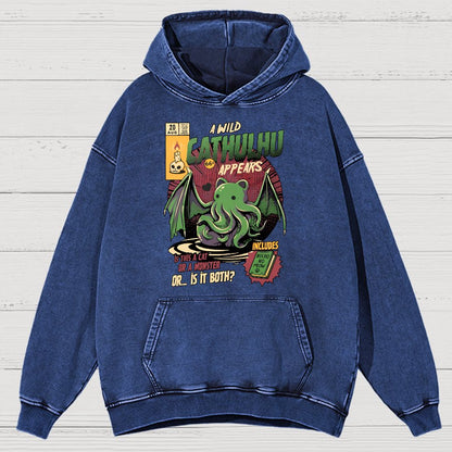 Cathulhu Round Vintage Distressed Hoodie