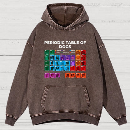Periodic Table of Dogs  Dog Lover  Funny Science Vintage Distressed Hoodie